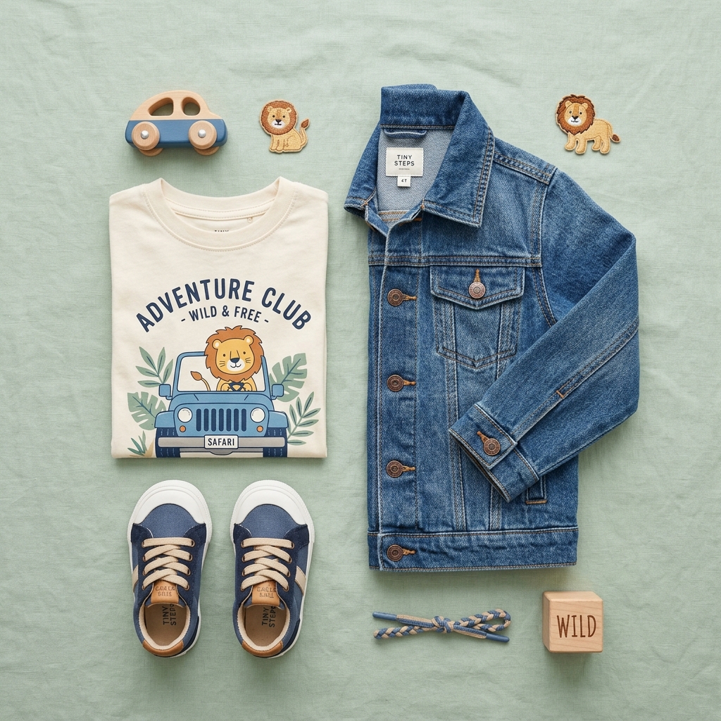 Threadori organic cotton clothing flat lay